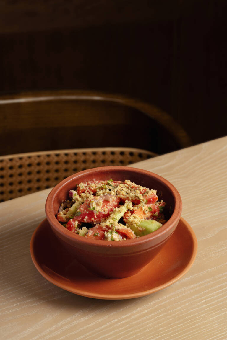 Cucumber and tomato salad with walnuts