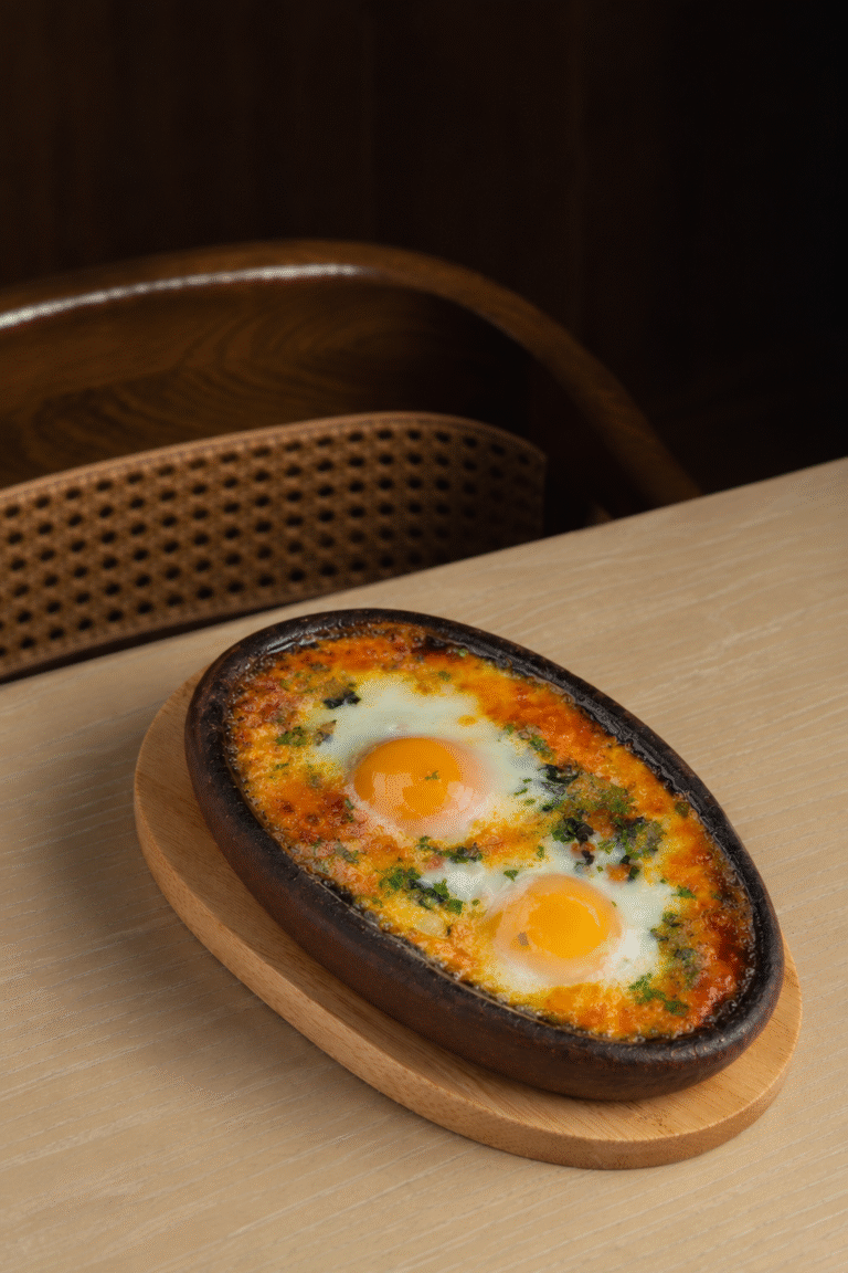 Chashushuli with Racha ham and eggs
