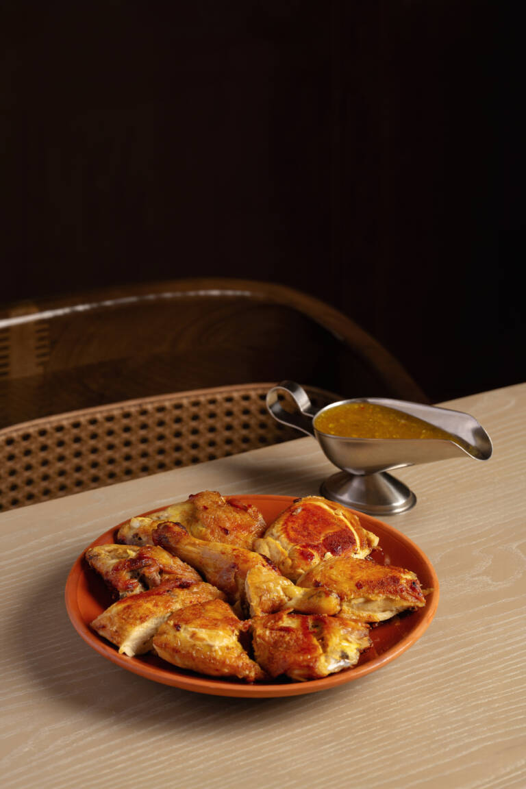 Chicken tabaka with tkemali
